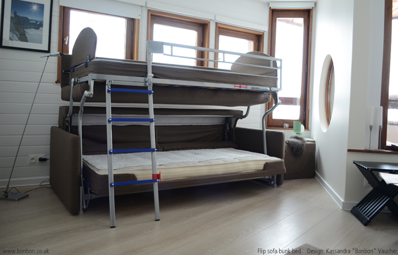 Flip sofa bunk bed