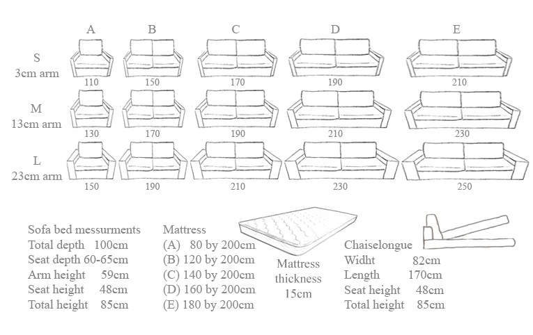 soft sofa bed sizes