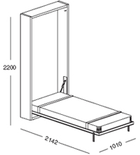 Wall bed with desk