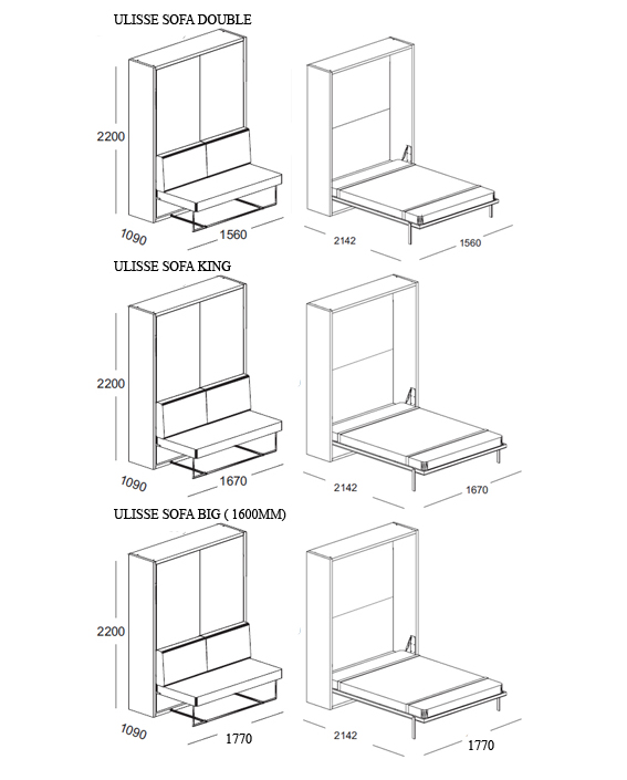 ULISSE SOFA SIZES