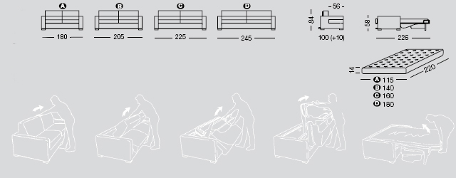 sofa and sofa bed messurments