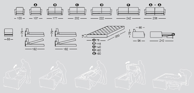 sofa and sofa bed messurments