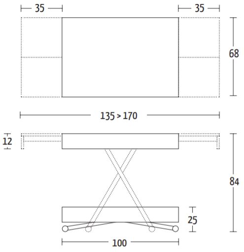 Boxy small table messurments